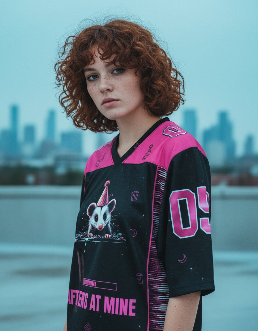 Afters At Mine Mesh Jersey — worn by a model