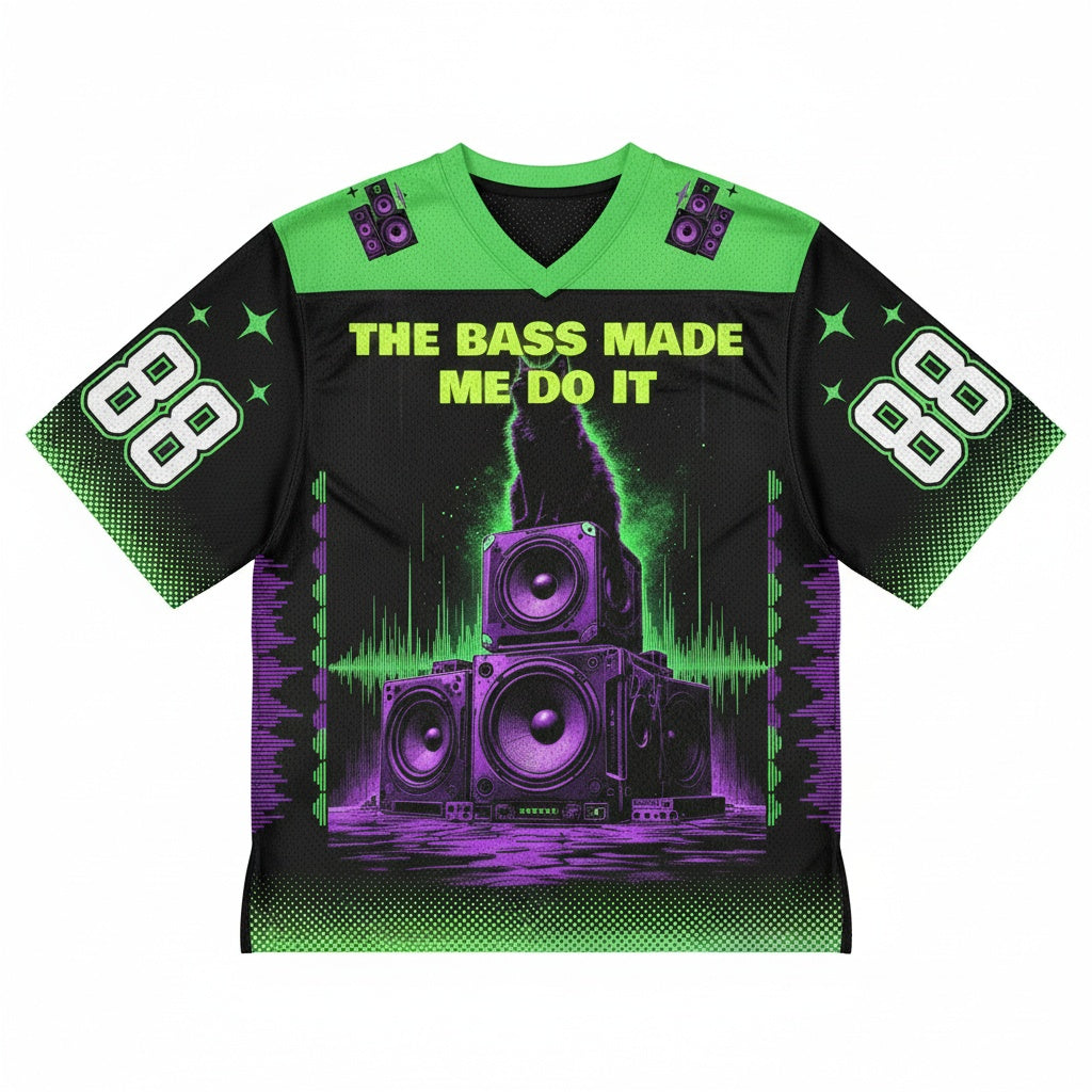 The Bass Made Me Do It Mesh Jersey — design