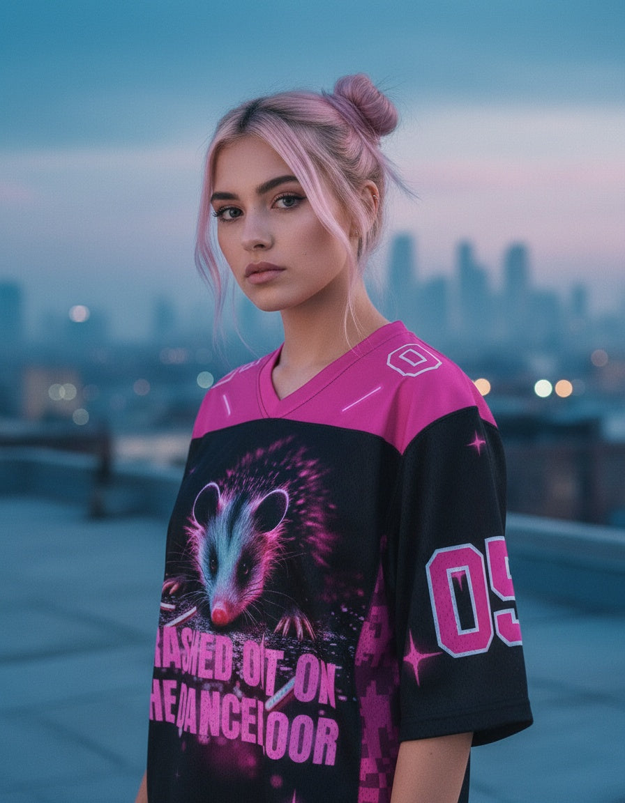 Crashed Out On The Dancefloor Mesh Jersey — worn by a model