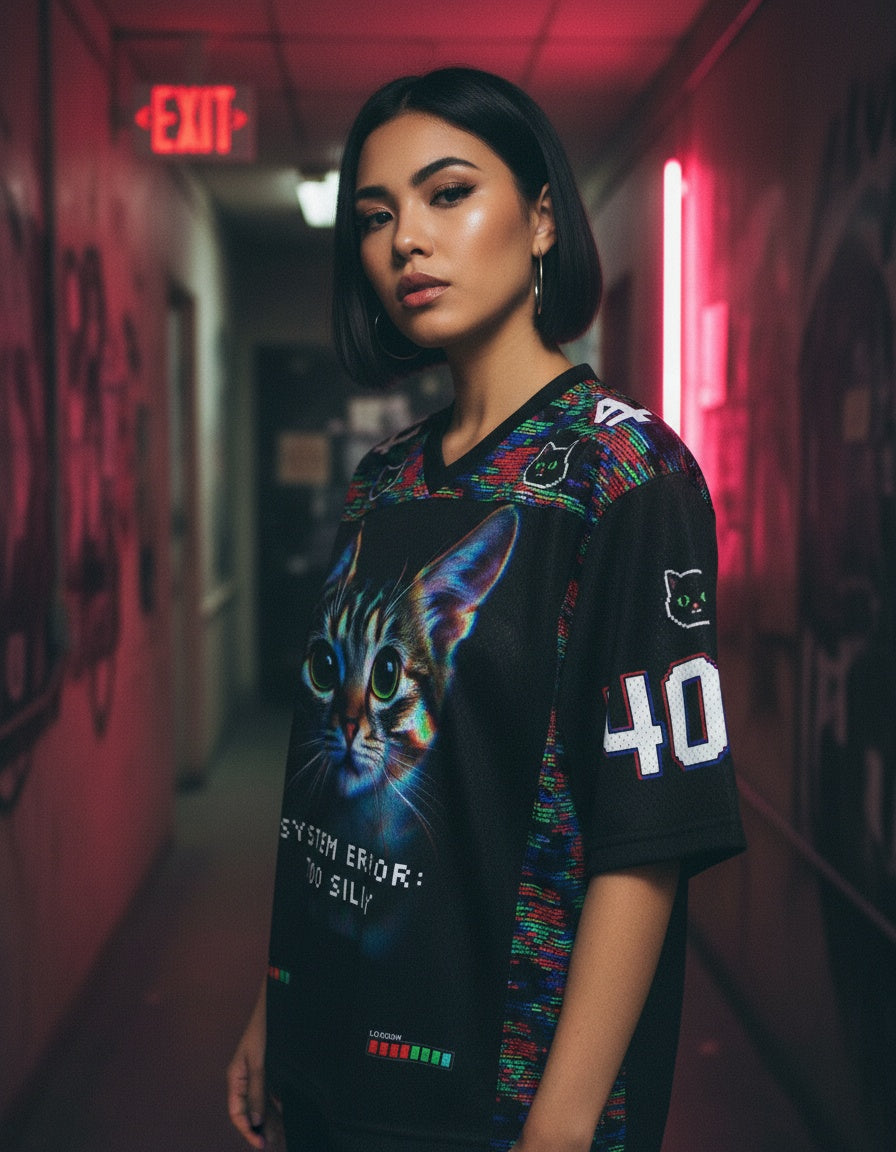 System Error: Too Silly Mesh Jersey — worn by a model