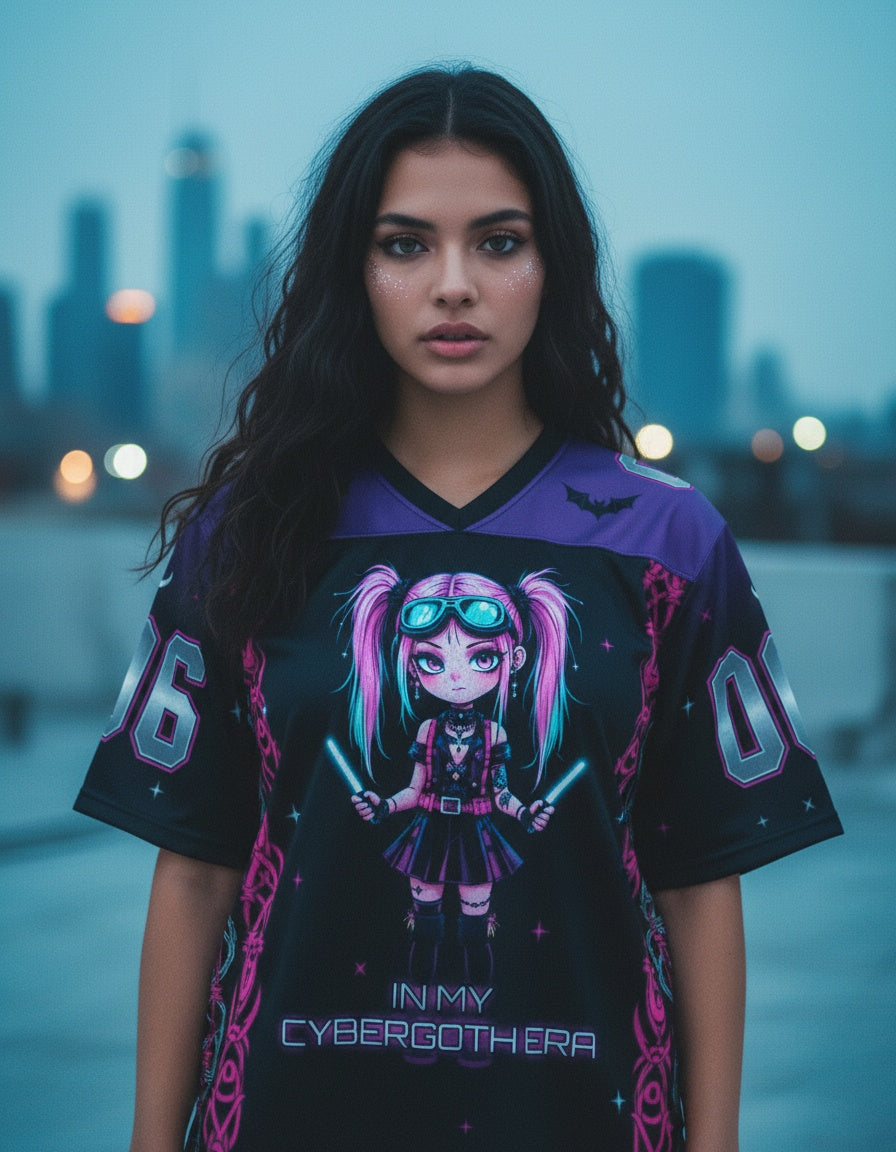 In My Cybergoth Era Mesh Jersey — worn by a model