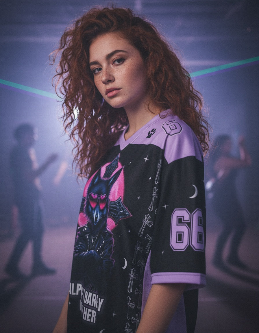 Alpha? I Barely Know Her Mesh Jersey — worn by a model