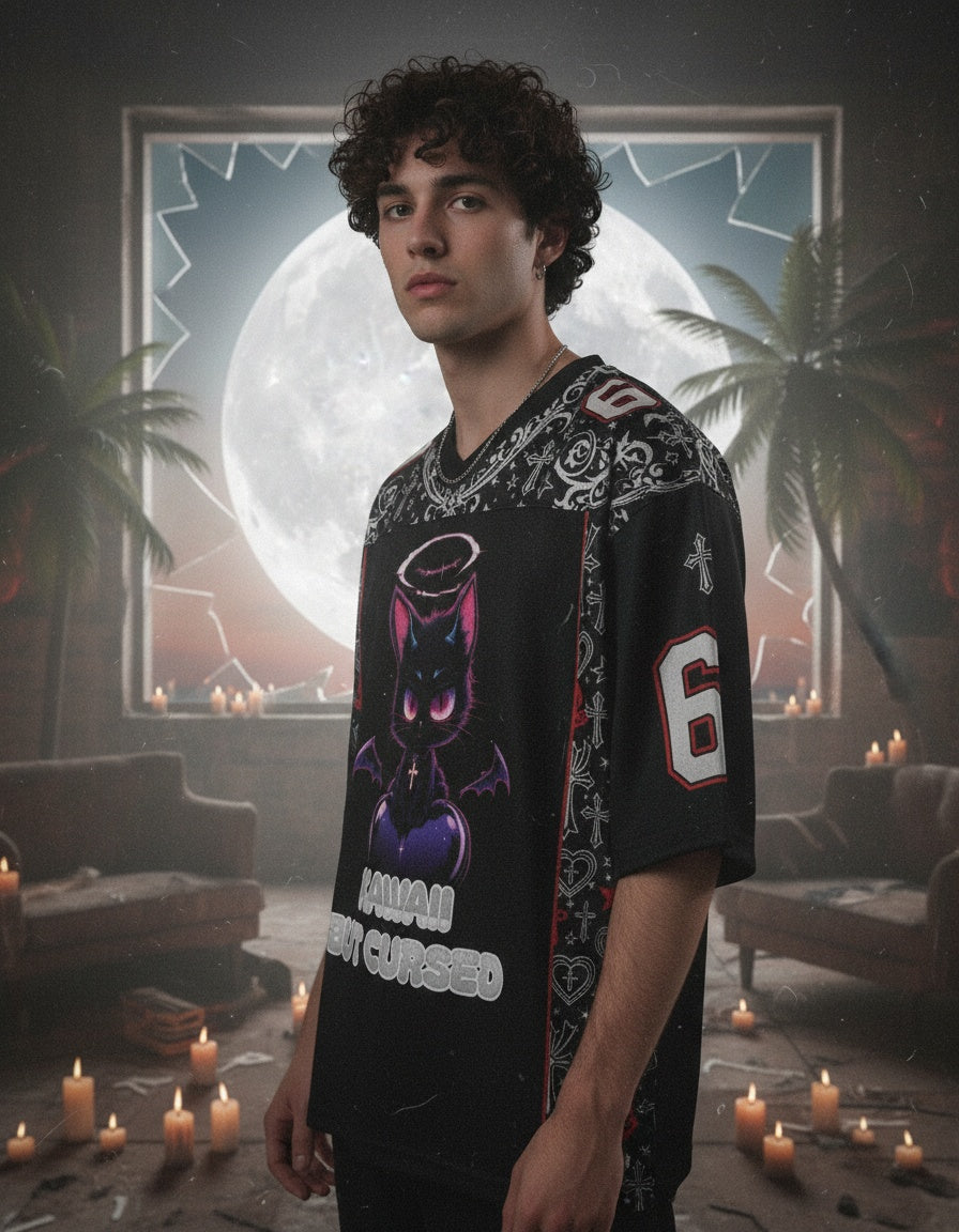 Kawaii But Cursed Mesh Jersey — worn by a model