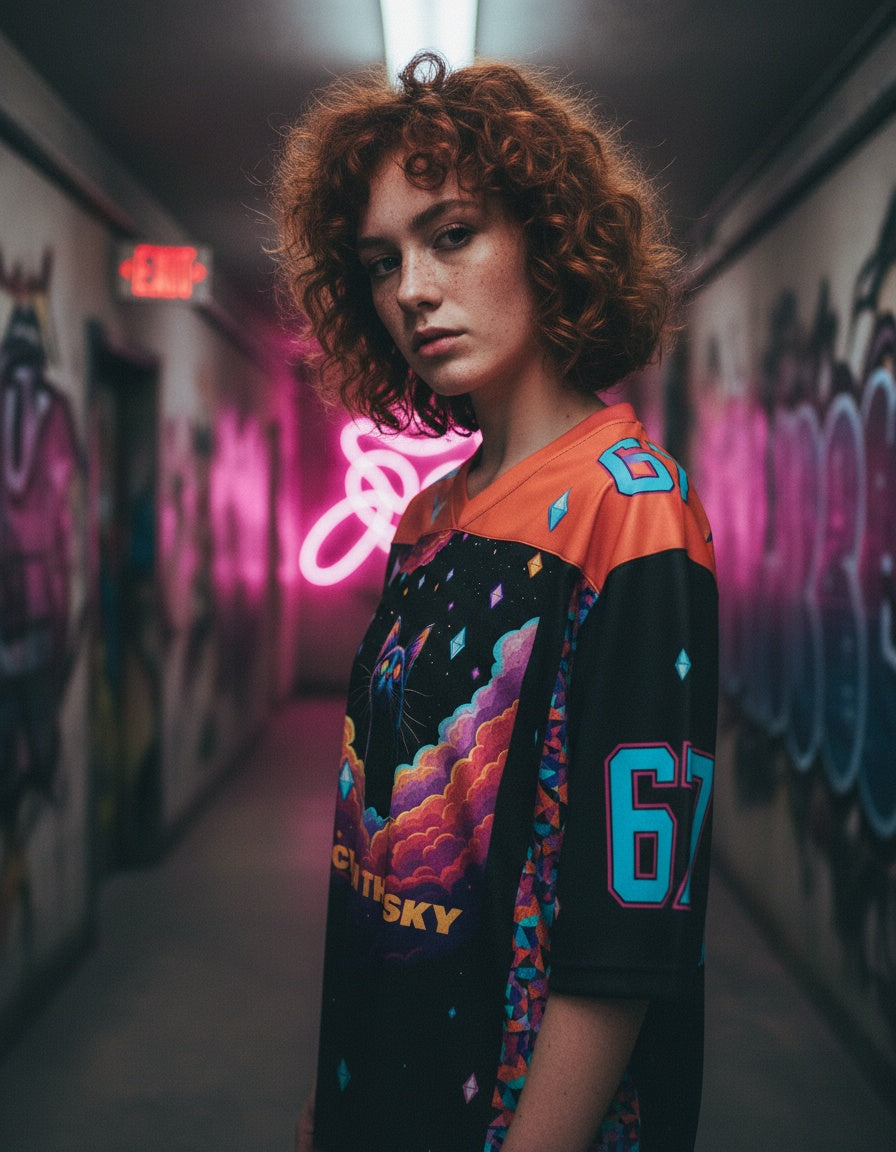 Lucy In The Sky Mesh Jersey — worn by a model