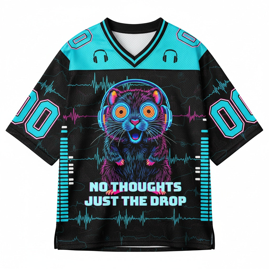 No Thoughts Just The Drop Mesh Jersey — design