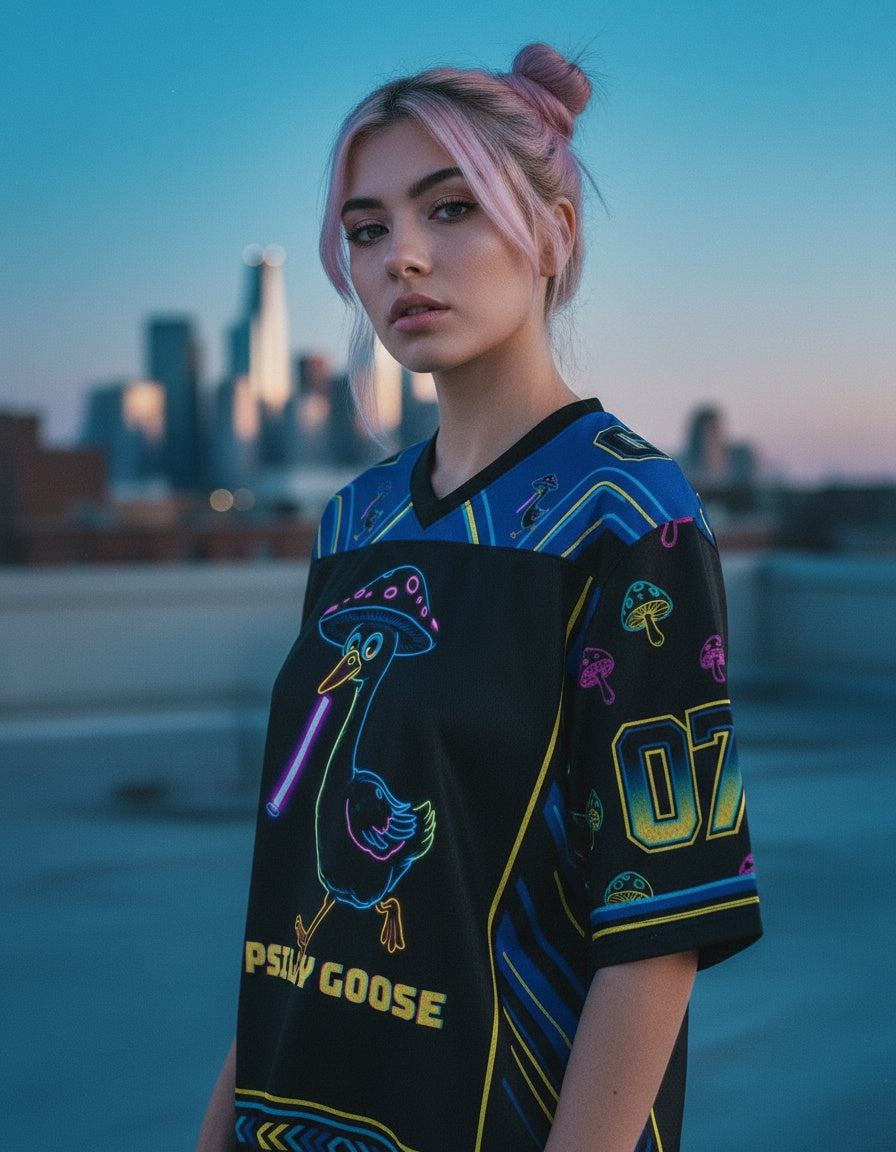 Psilly Goose Mesh Jersey — worn by a model