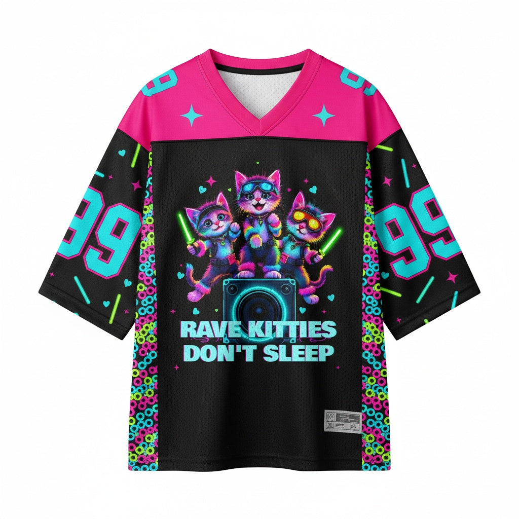 Rave Kitties Don't Sleep Mesh Jersey — design
