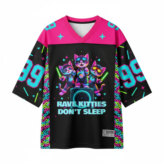Rave Kitties Don't Sleep Mesh Jersey — design