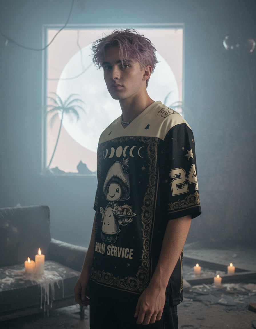 Shroom Service Mesh Jersey — worn by a model