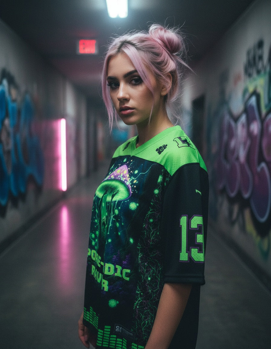 Spore-adic Raver Mesh Jersey — worn by a model